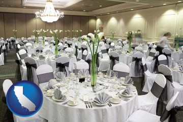 a wedding banquet catering hall - with California icon