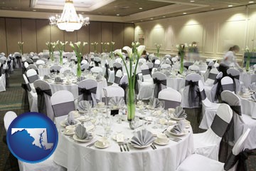 a wedding banquet catering hall - with Maryland icon