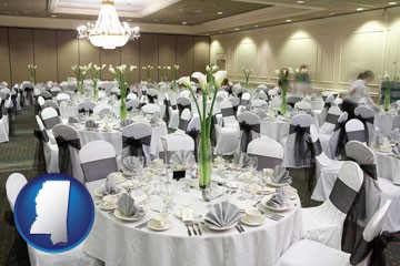 a wedding banquet catering hall - with Mississippi icon