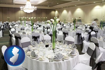 a wedding banquet catering hall - with New Jersey icon