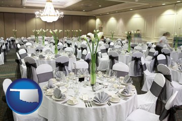 a wedding banquet catering hall - with Oklahoma icon