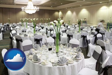 a wedding banquet catering hall - with Virginia icon